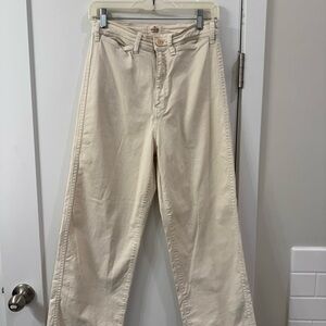 Marine Layer Cream Flare Jeans